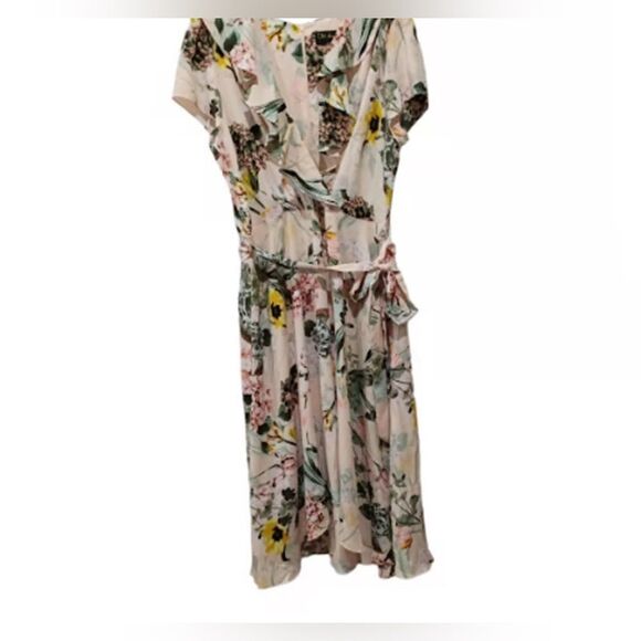 DN Design Floral Dress Pink Yellow Green Size 22W NWT - Picture 2 of 11